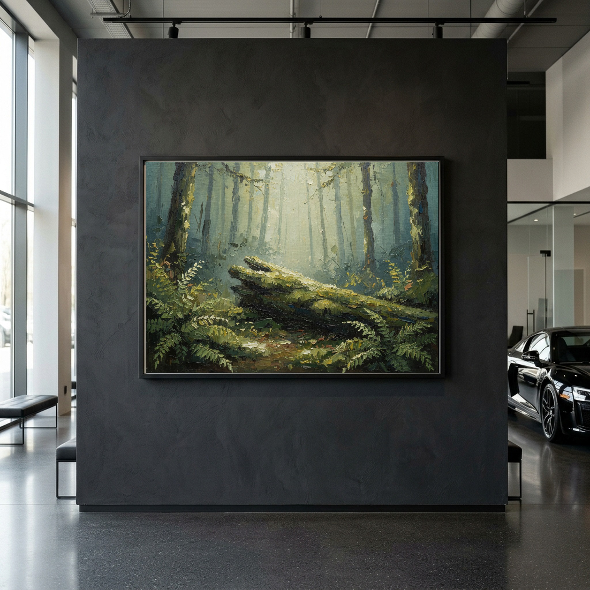 Olympic Rainforest Canvas Wall Art, Mossy Woodland Fern Print for Calm Office or Spa Decor - Image 4