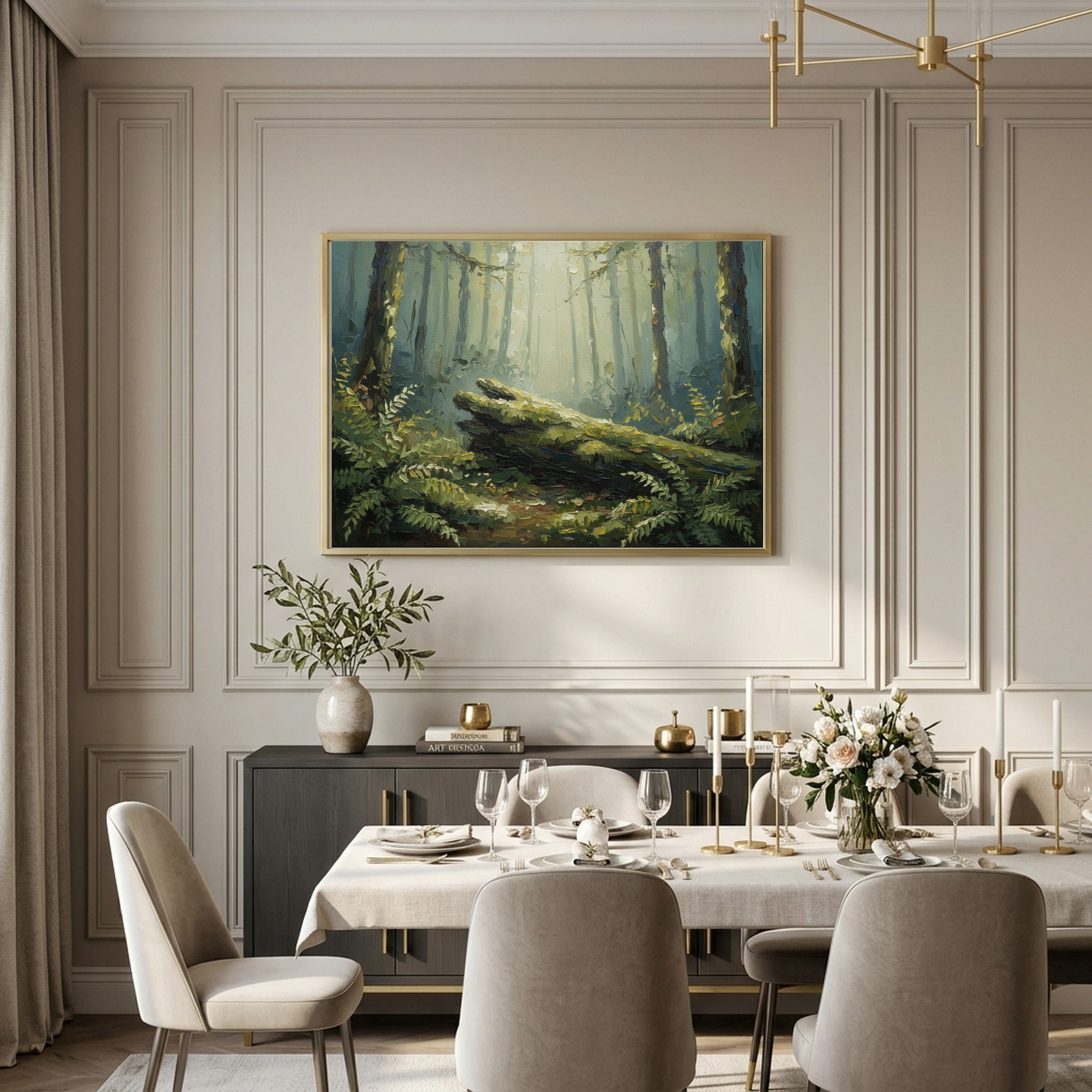 Olympic Rainforest Canvas Wall Art, Mossy Woodland Fern Print for Calm Office or Spa Decor - Image 6