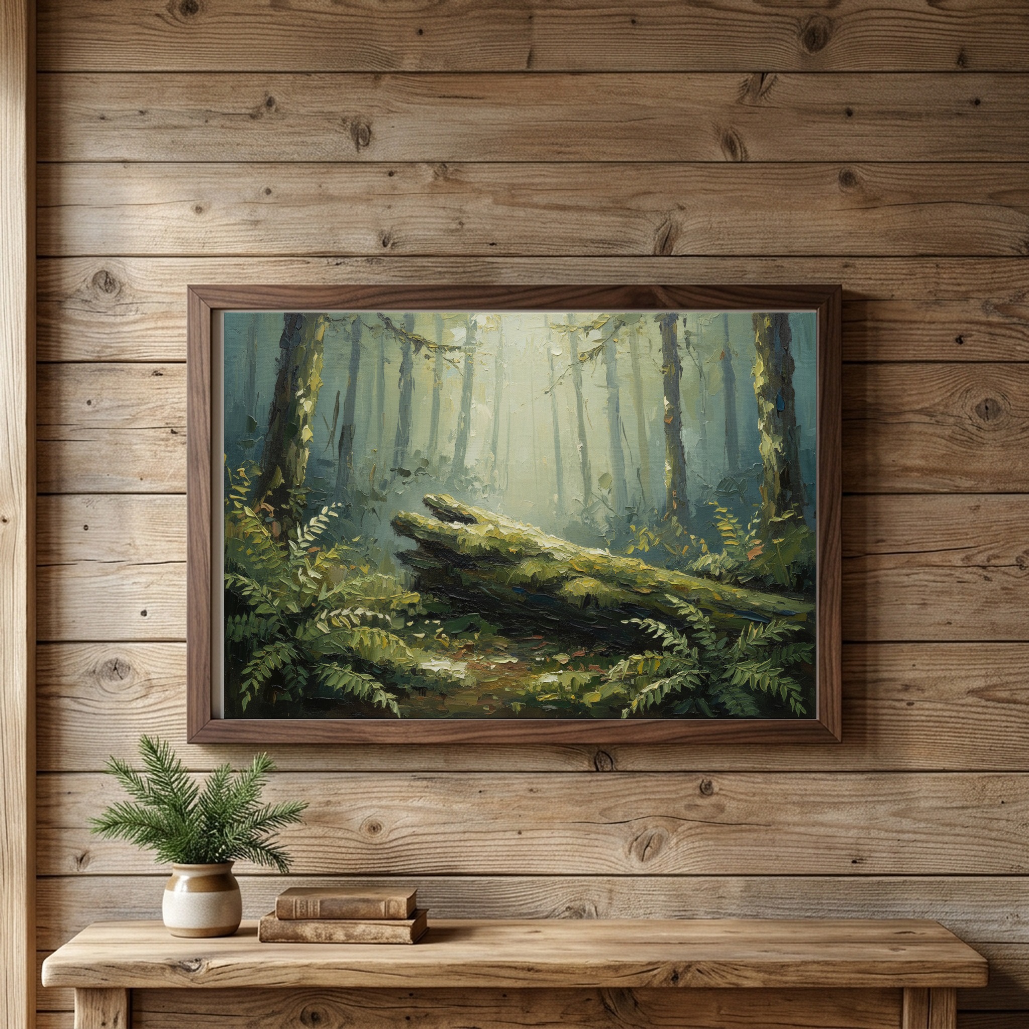 Olympic Rainforest Canvas Wall Art, Mossy Woodland Fern Print for Calm Office or Spa Decor - Image 6