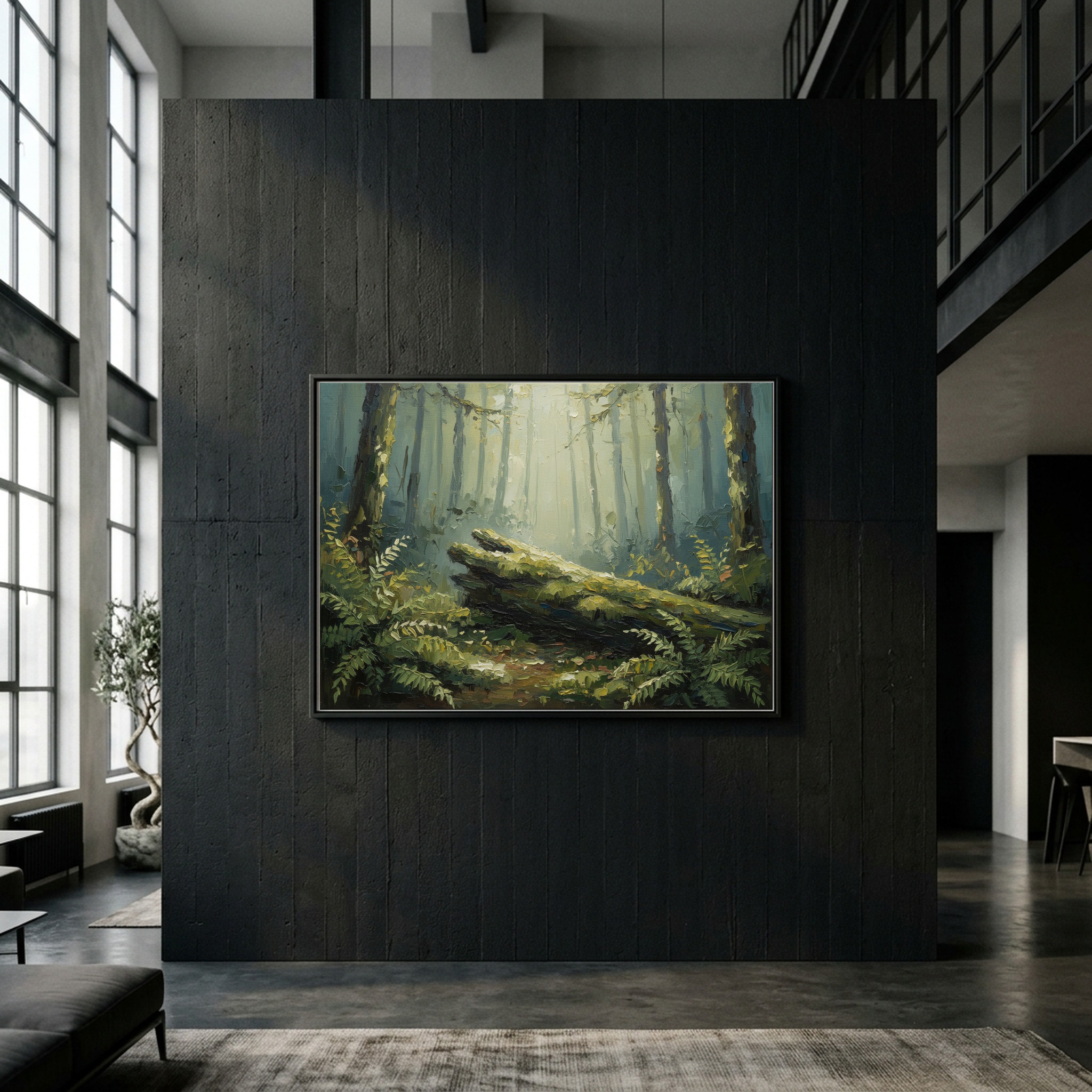 Olympic Rainforest Canvas Wall Art, Mossy Woodland Fern Print for Calm Office or Spa Decor - Image 9