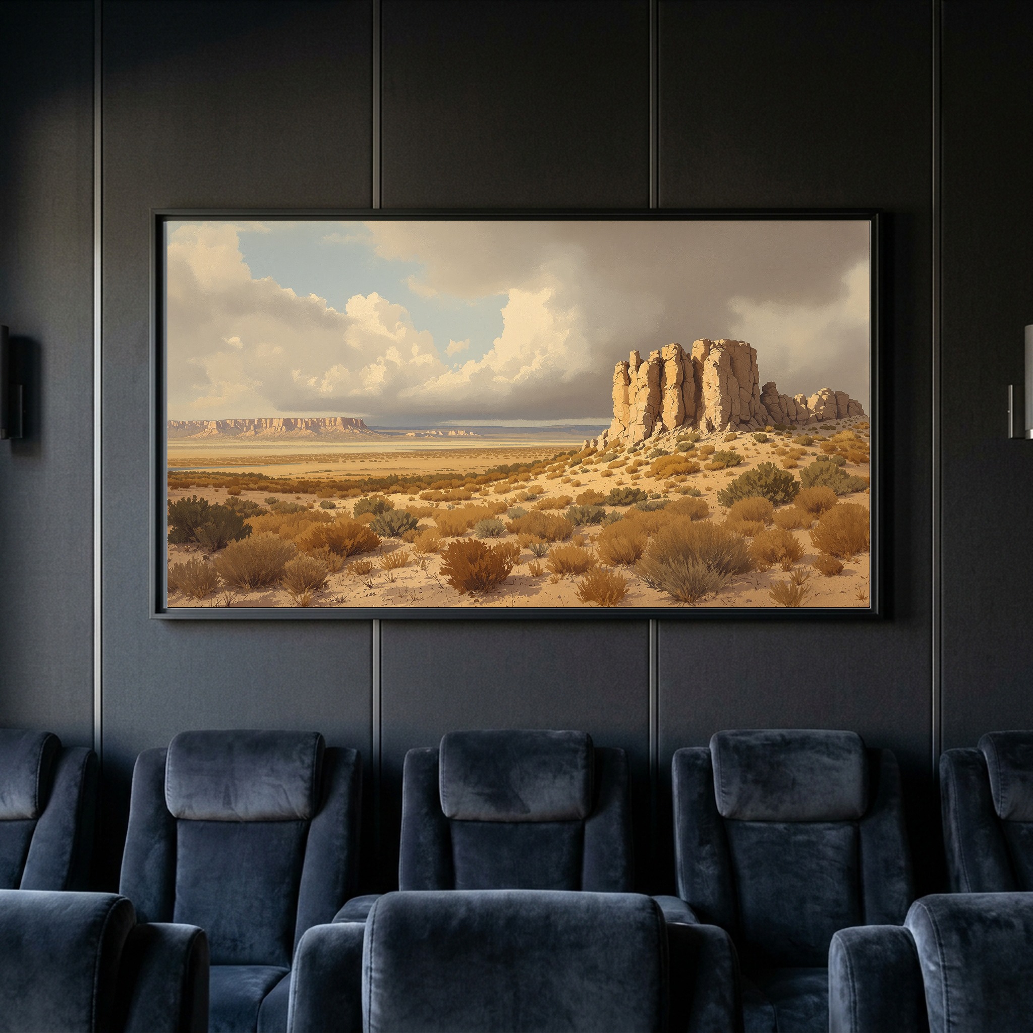 Rocky Mountain High Plateaus Panoramic Canvas – Open Wild Landscape with Dramatic Clouds - Image 3