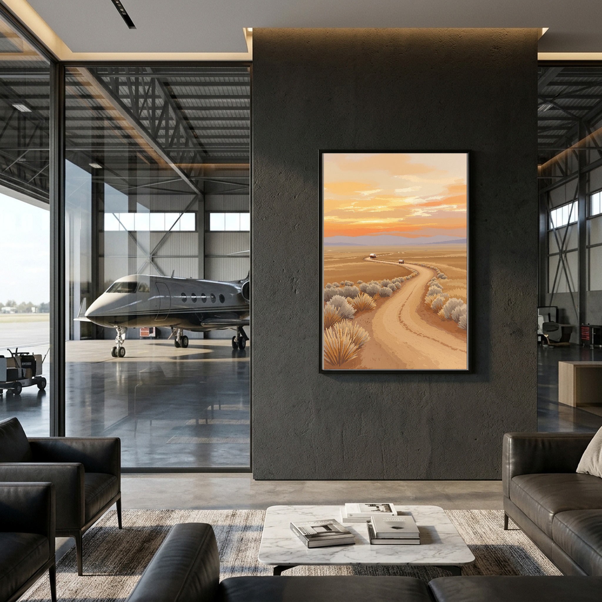 Pioneer Wagon Trail at Dusk – Historic Frontier Canvas Wall Art for Traditional Home Office