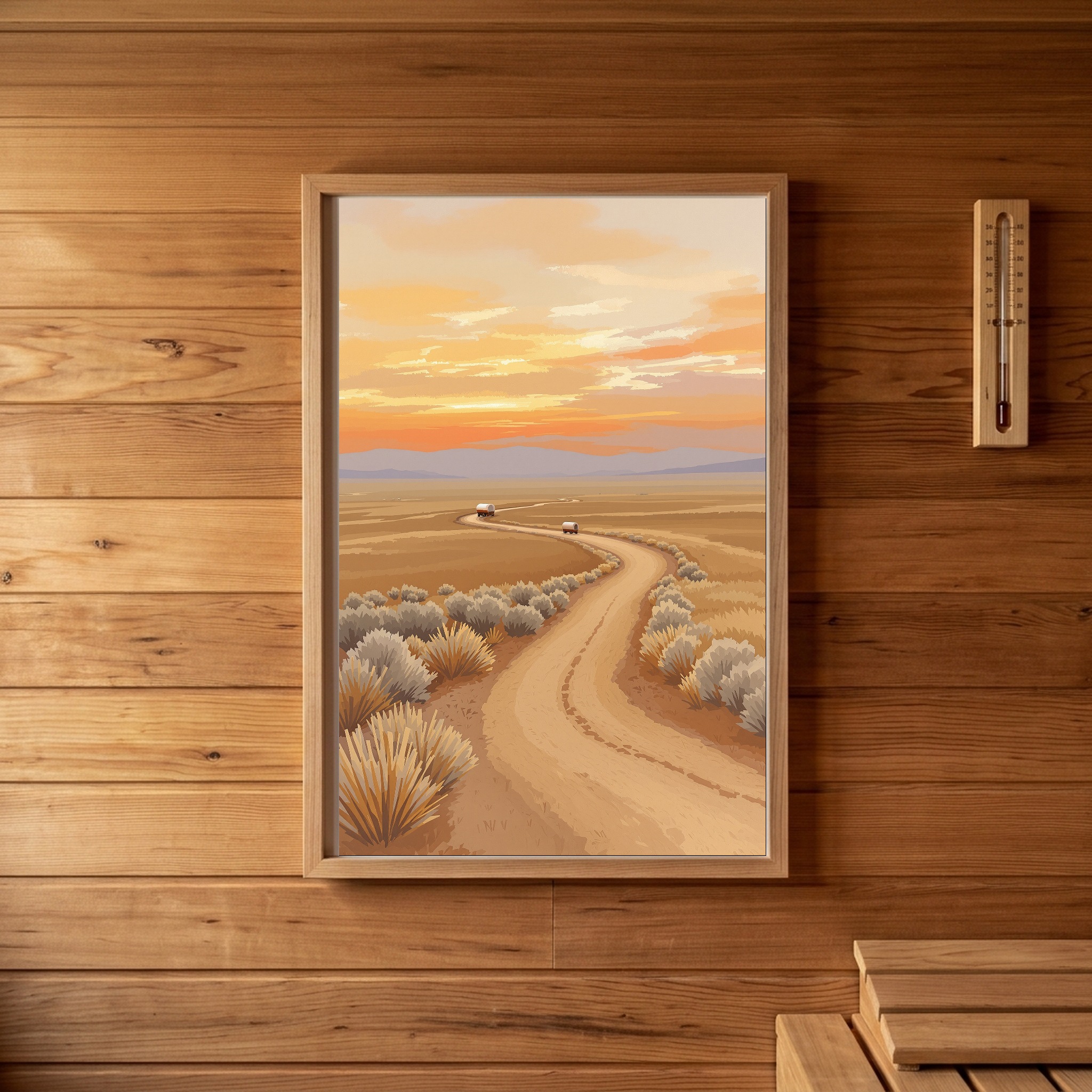 Pioneer Wagon Trail at Dusk – Historic Frontier Canvas Wall Art for Traditional Home Office - Image 7
