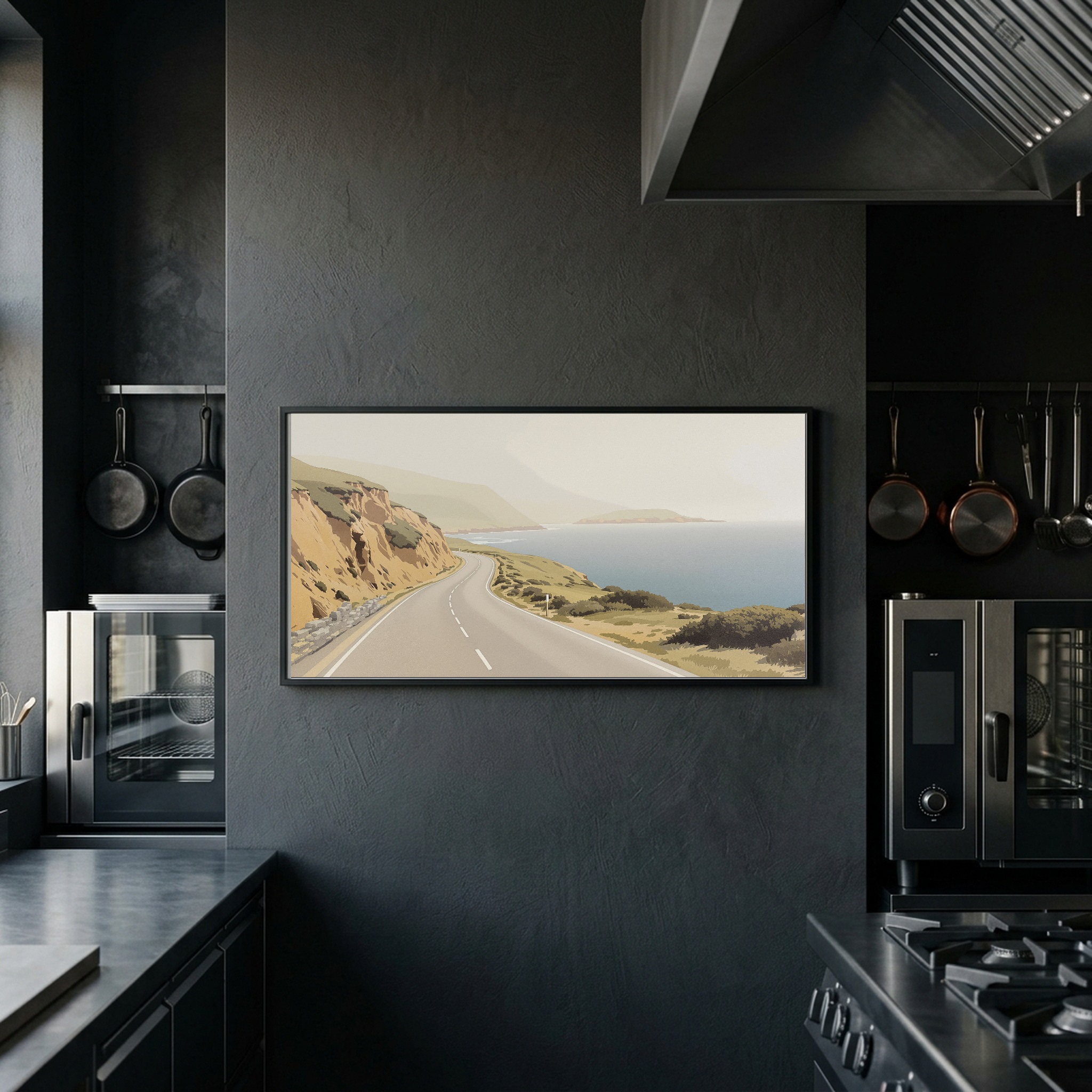Pacific Coast Highway Foggy Cliffs Panoramic Canvas – Coastal Road Wall Art for Minimalist Living Room - Image 7