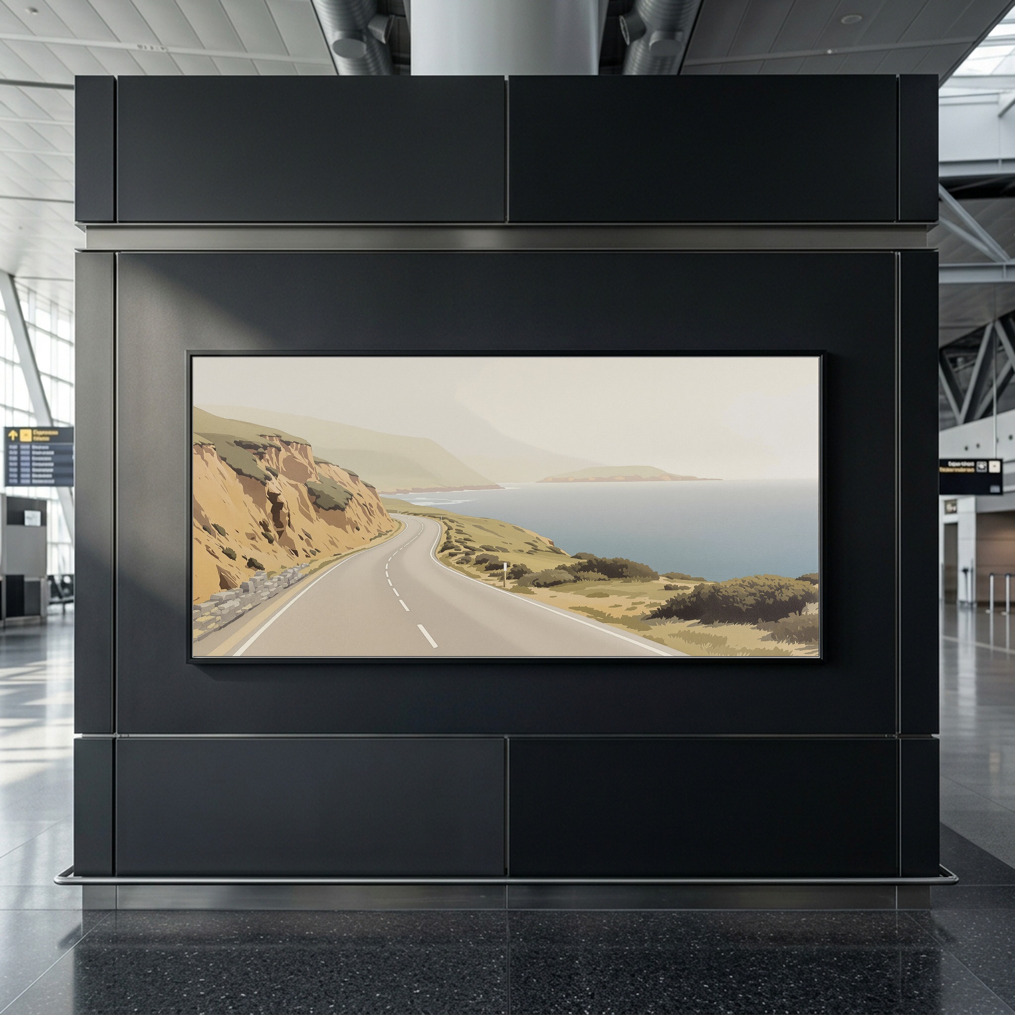 Pacific Coast Highway Foggy Cliffs Panoramic Canvas – Coastal Road Wall Art for Minimalist Living Room - Image 9