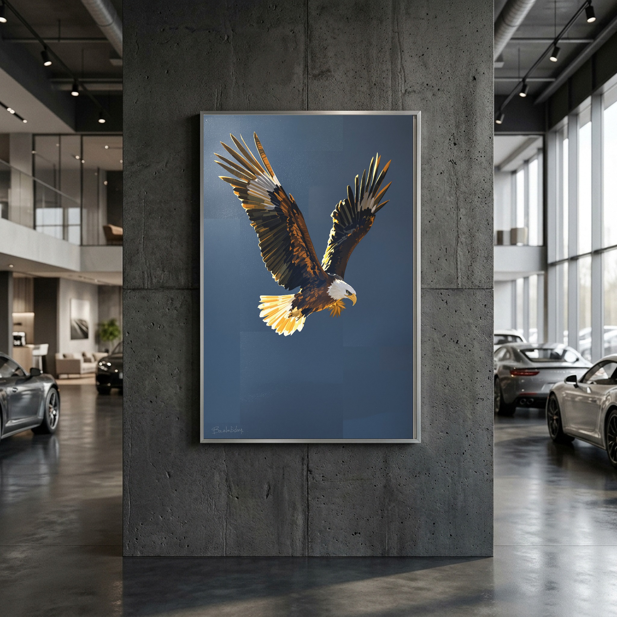 Bald Eagle Soaring Over a Pine Canyon River Valley - Image 2