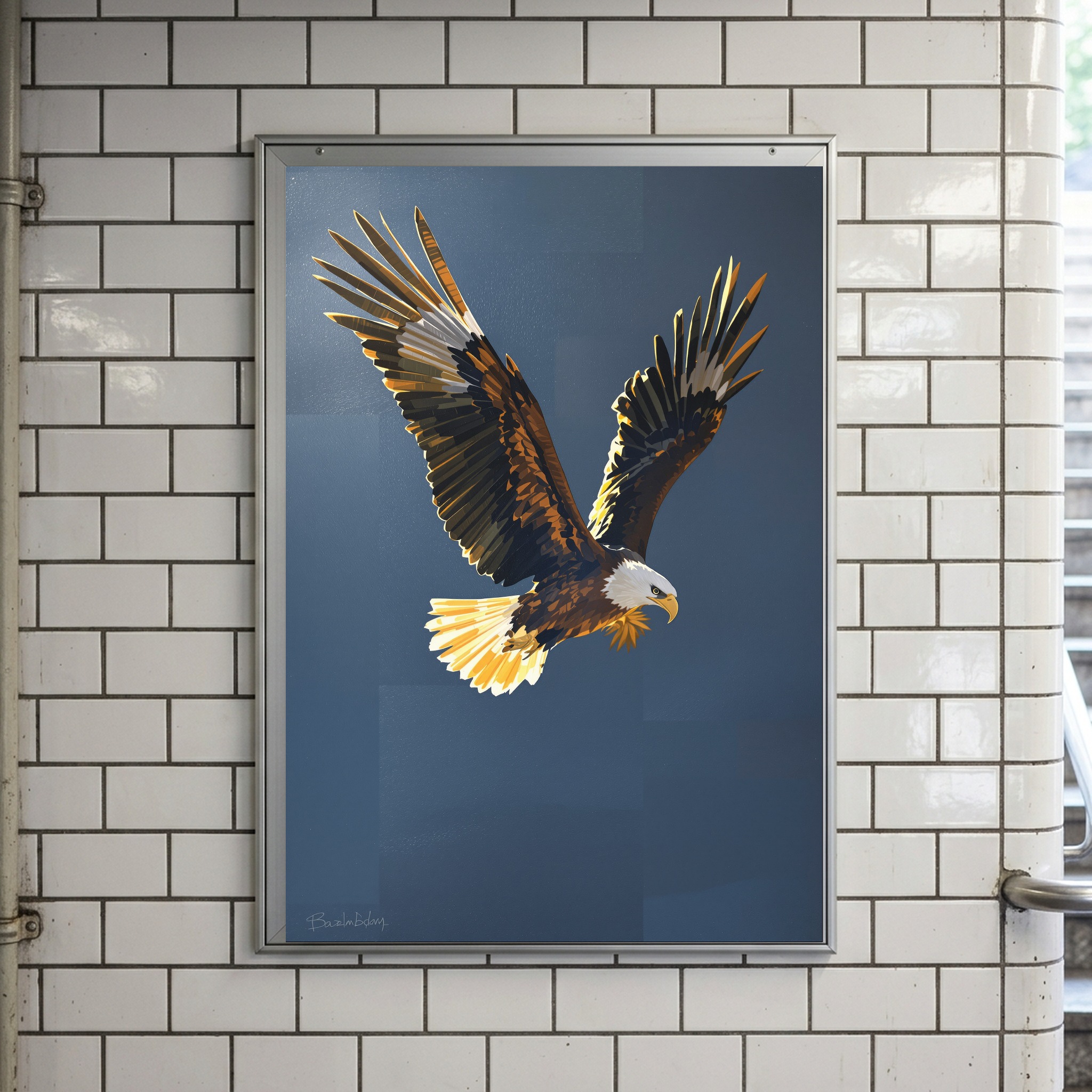 Bald Eagle Soaring Over a Pine Canyon River Valley - Image 3