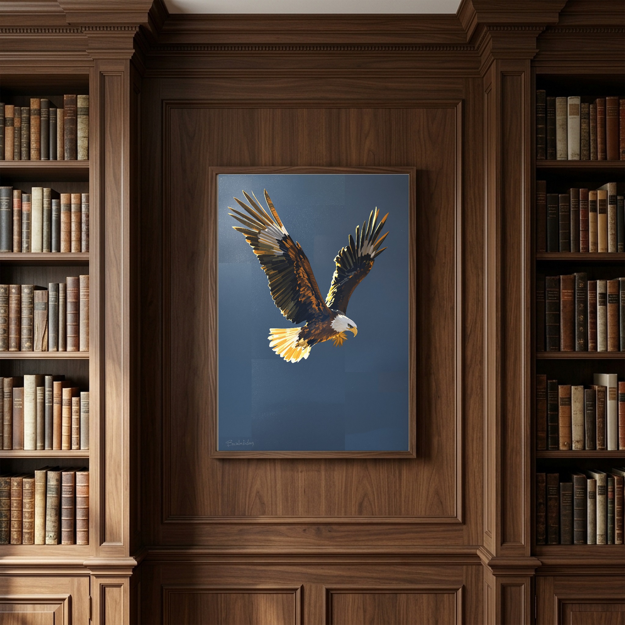 Bald Eagle Soaring Over a Pine Canyon River Valley - Image 4
