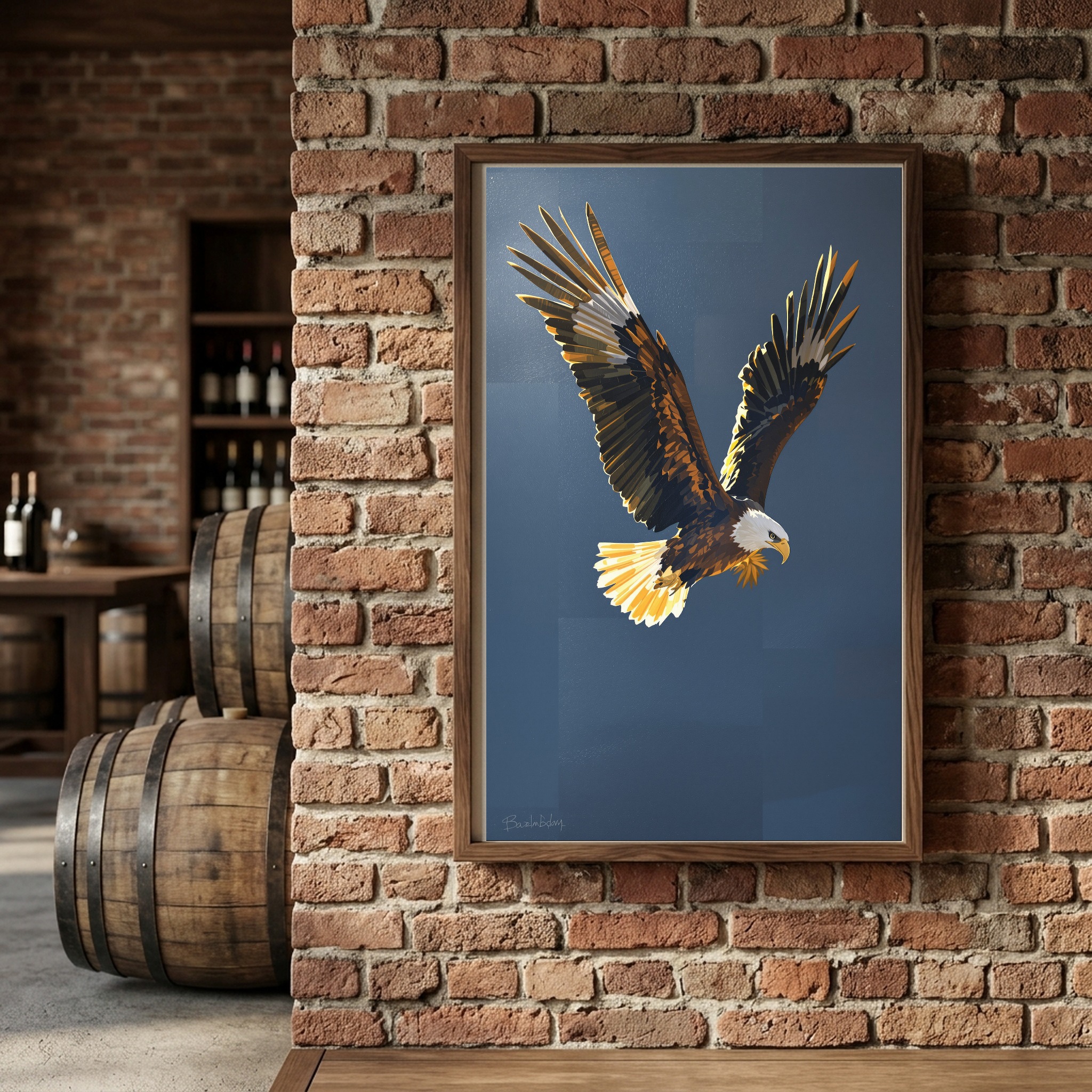 Bald Eagle Soaring Over a Pine Canyon River Valley - Image 5