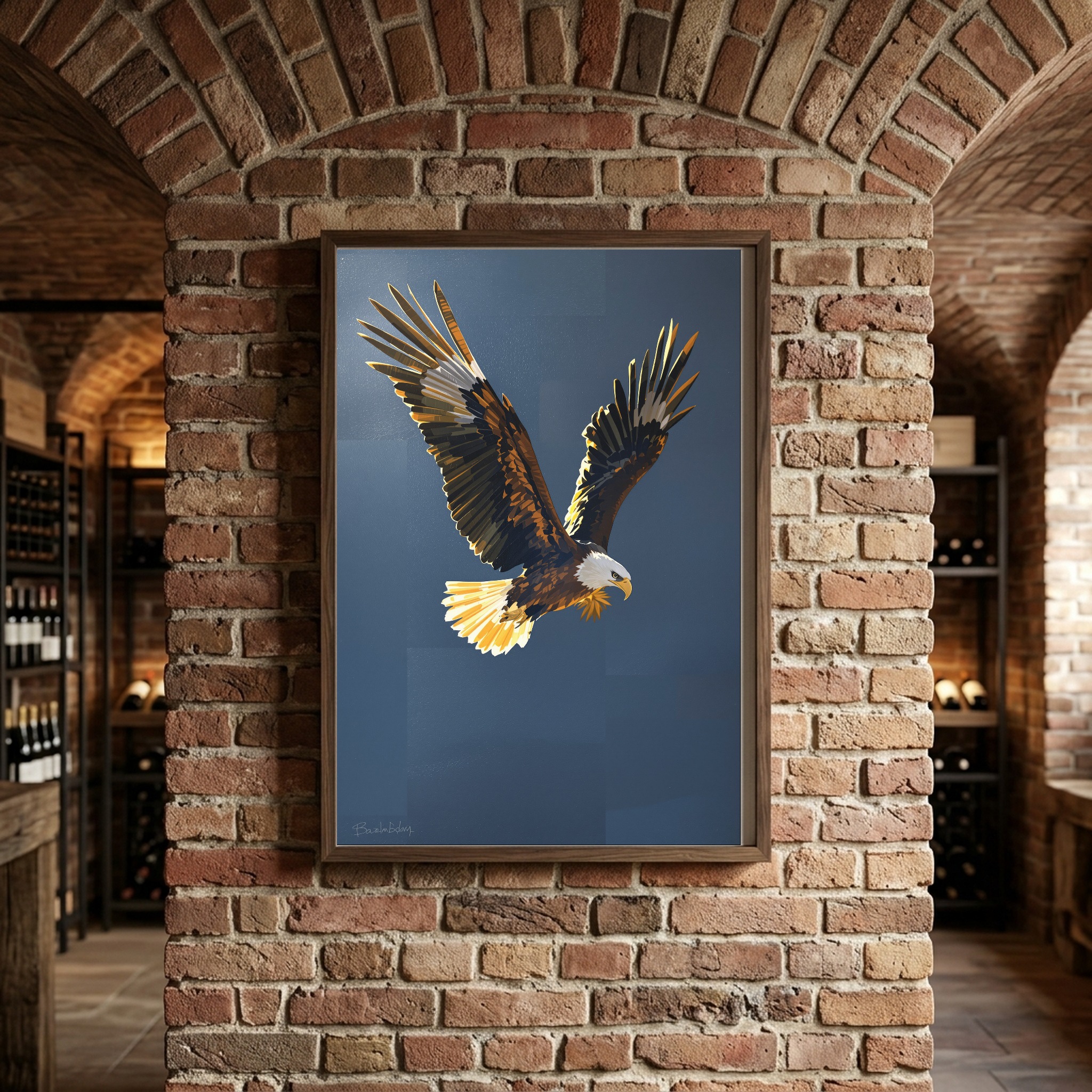 Bald Eagle Soaring Over a Pine Canyon River Valley - Image 6