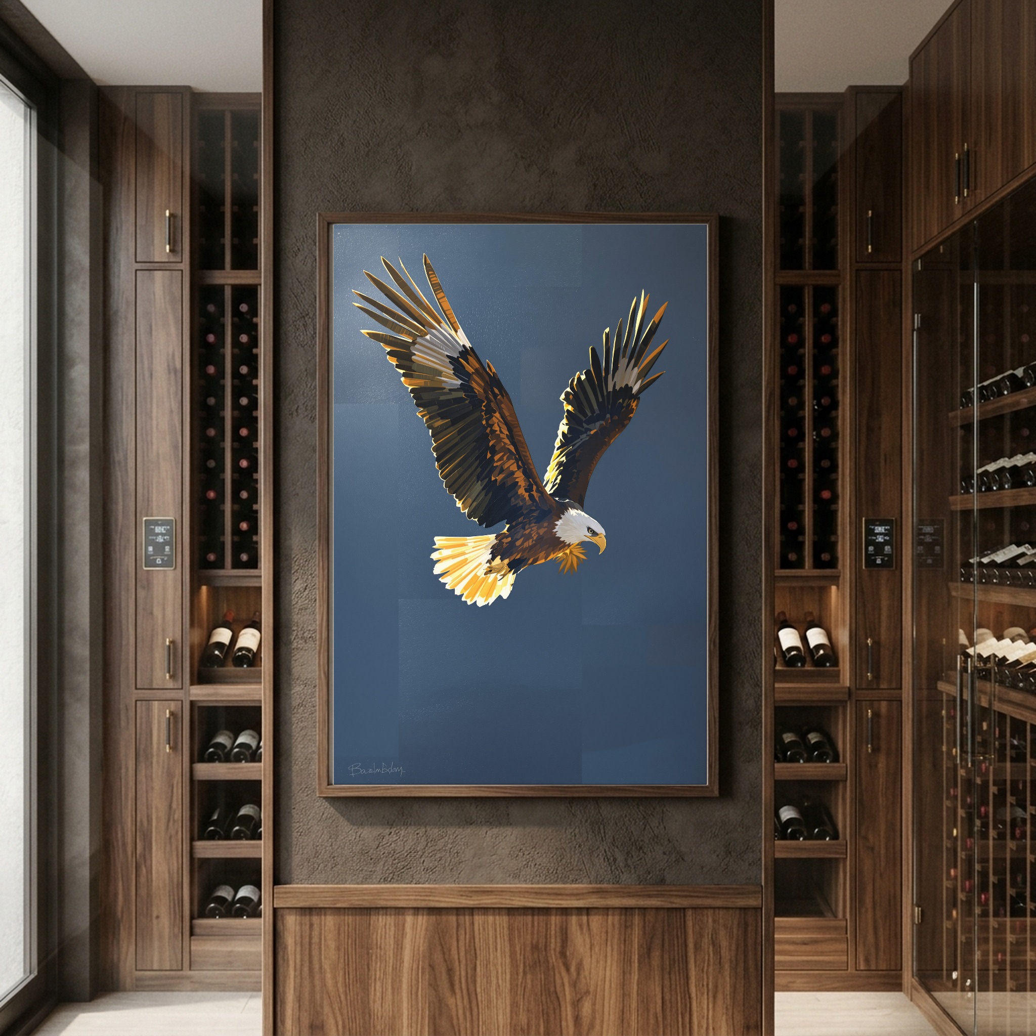 Bald Eagle Soaring Over a Pine Canyon River Valley - Image 7