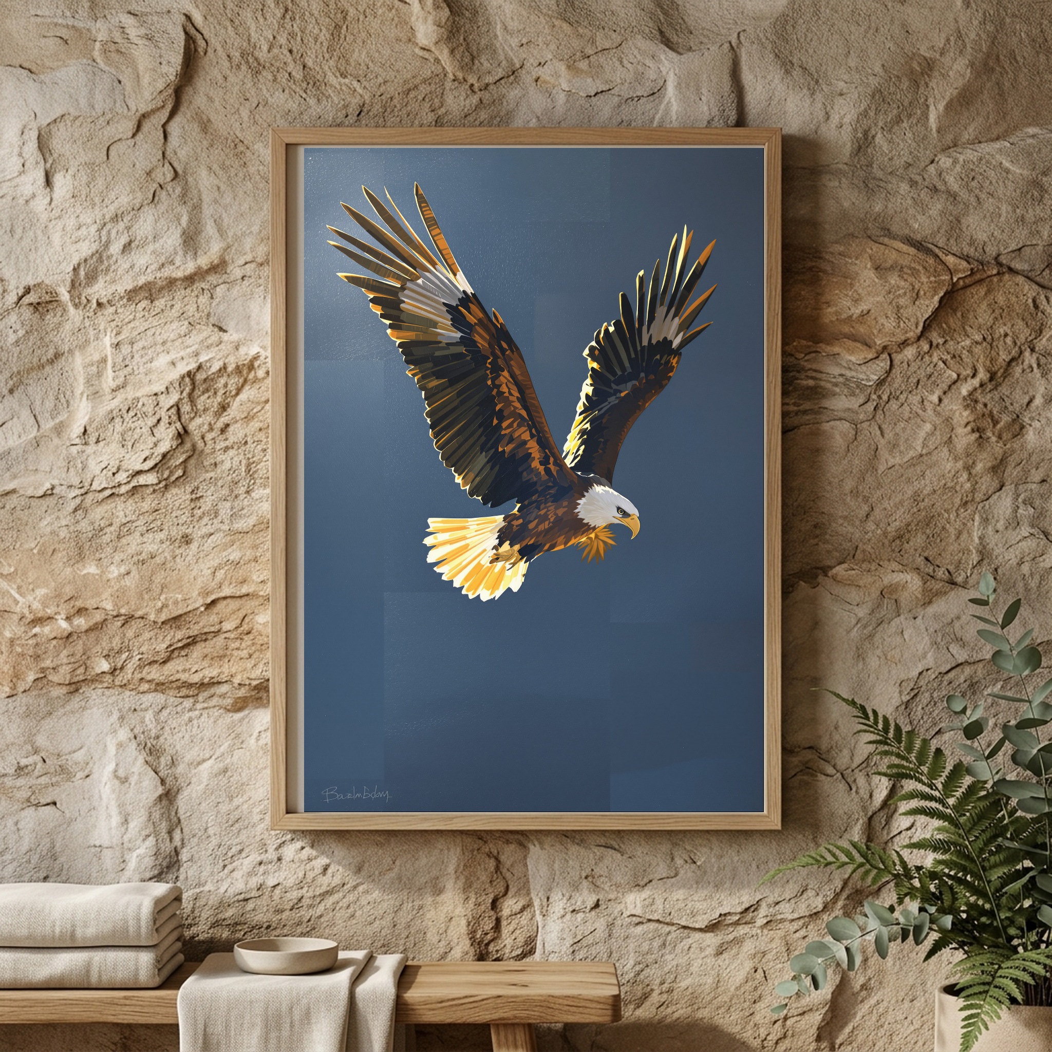 Bald Eagle Soaring Over a Pine Canyon River Valley - Image 8