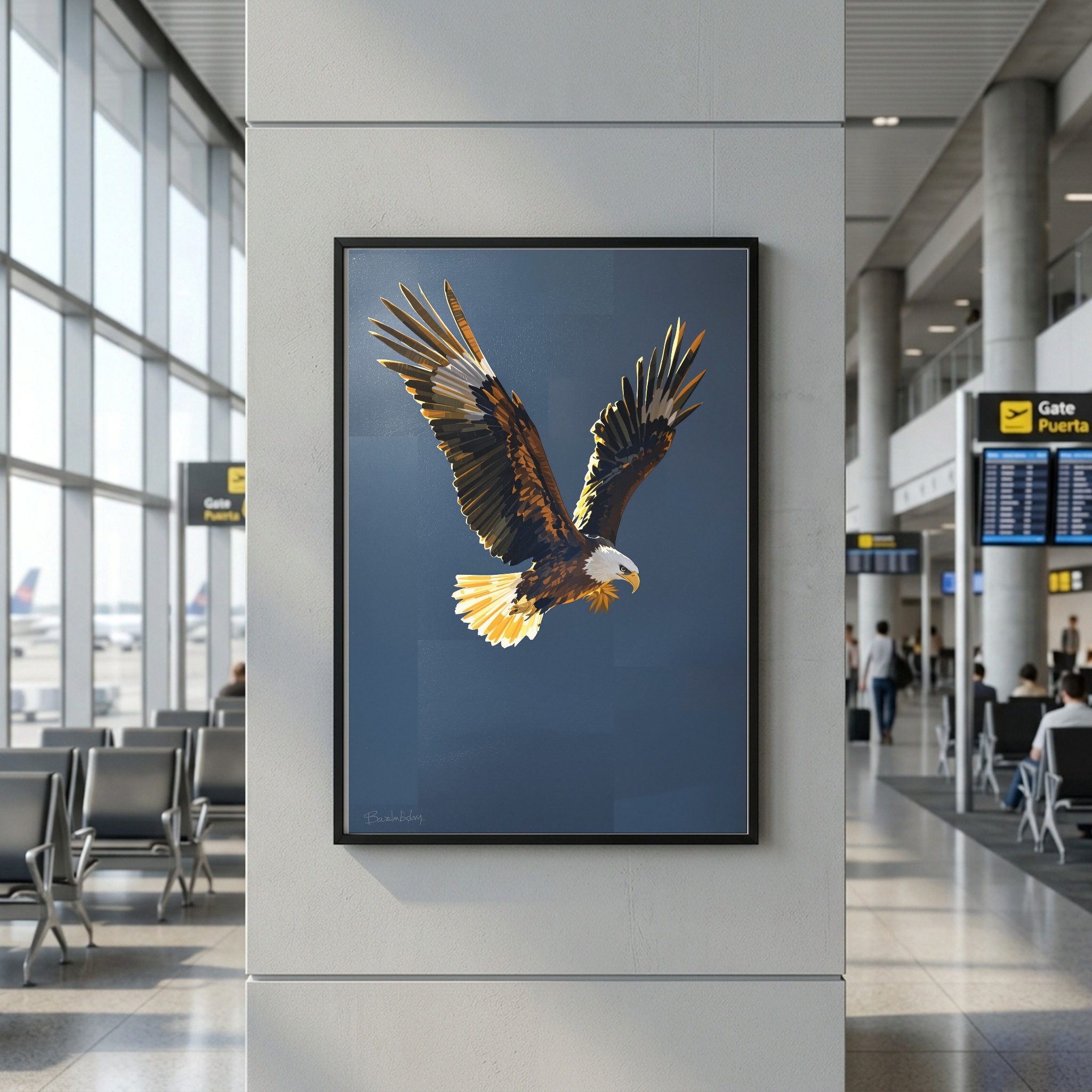 Bald Eagle Soaring Over a Pine Canyon River Valley - Image 9