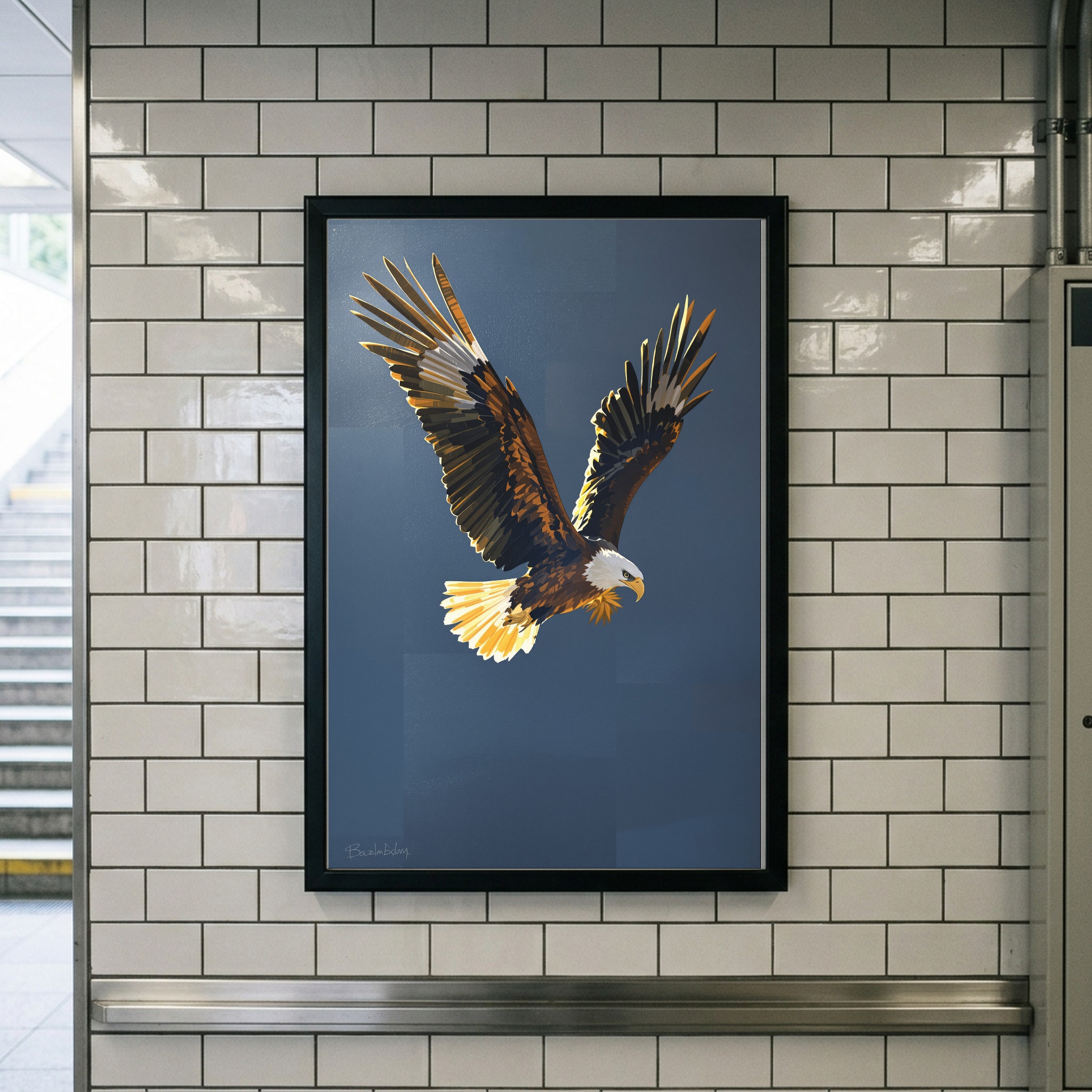Bald Eagle Soaring Over a Pine Canyon River Valley - Image 10