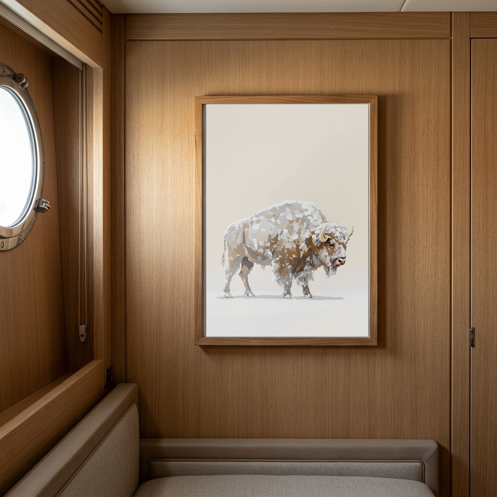 Frost-Covered Bison in a Yellowstone Blizzard | Vertical Canvas Wall Art for Mountain Homes - Image 5