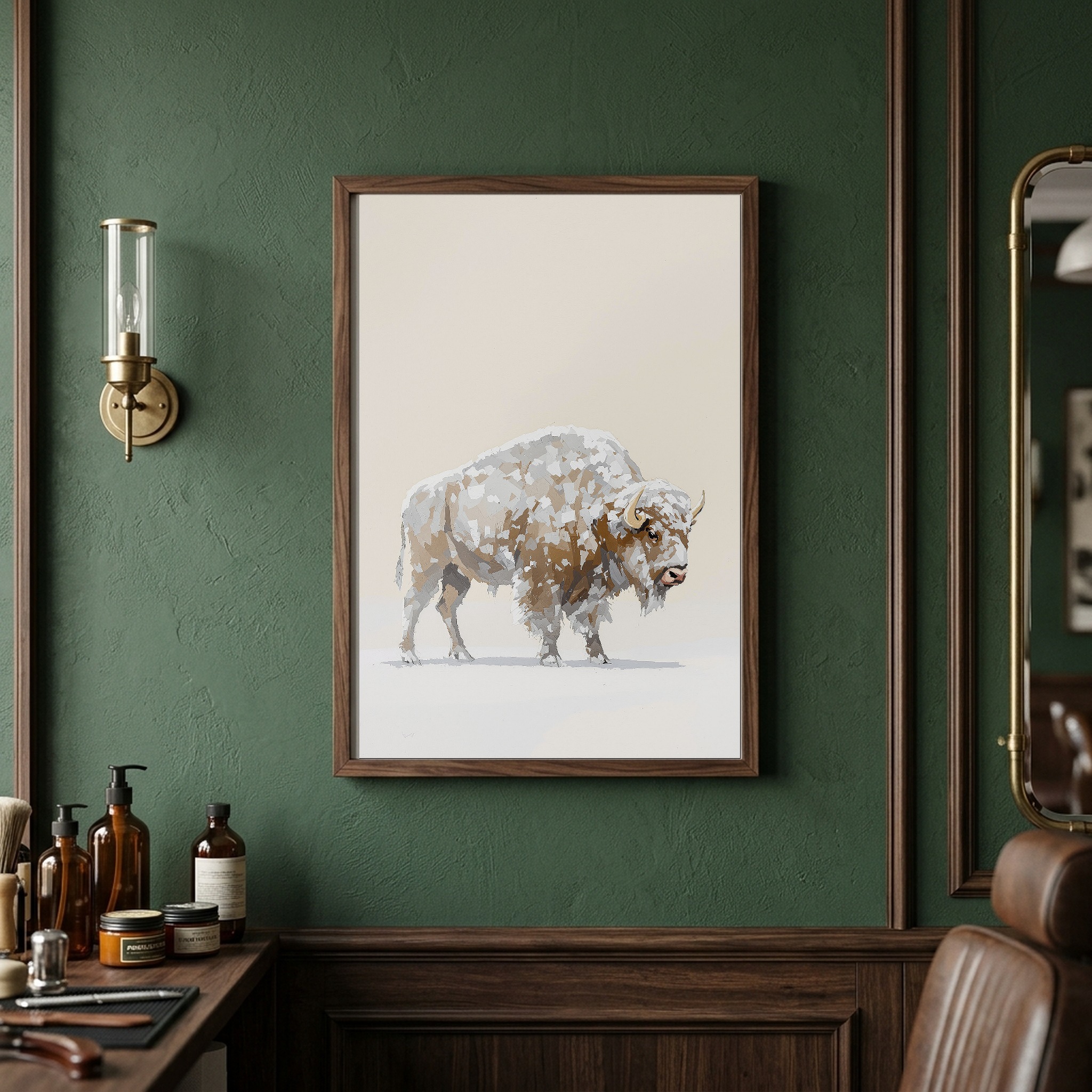 Frost-Covered Bison in a Yellowstone Blizzard | Vertical Canvas Wall Art for Mountain Homes - Image 6
