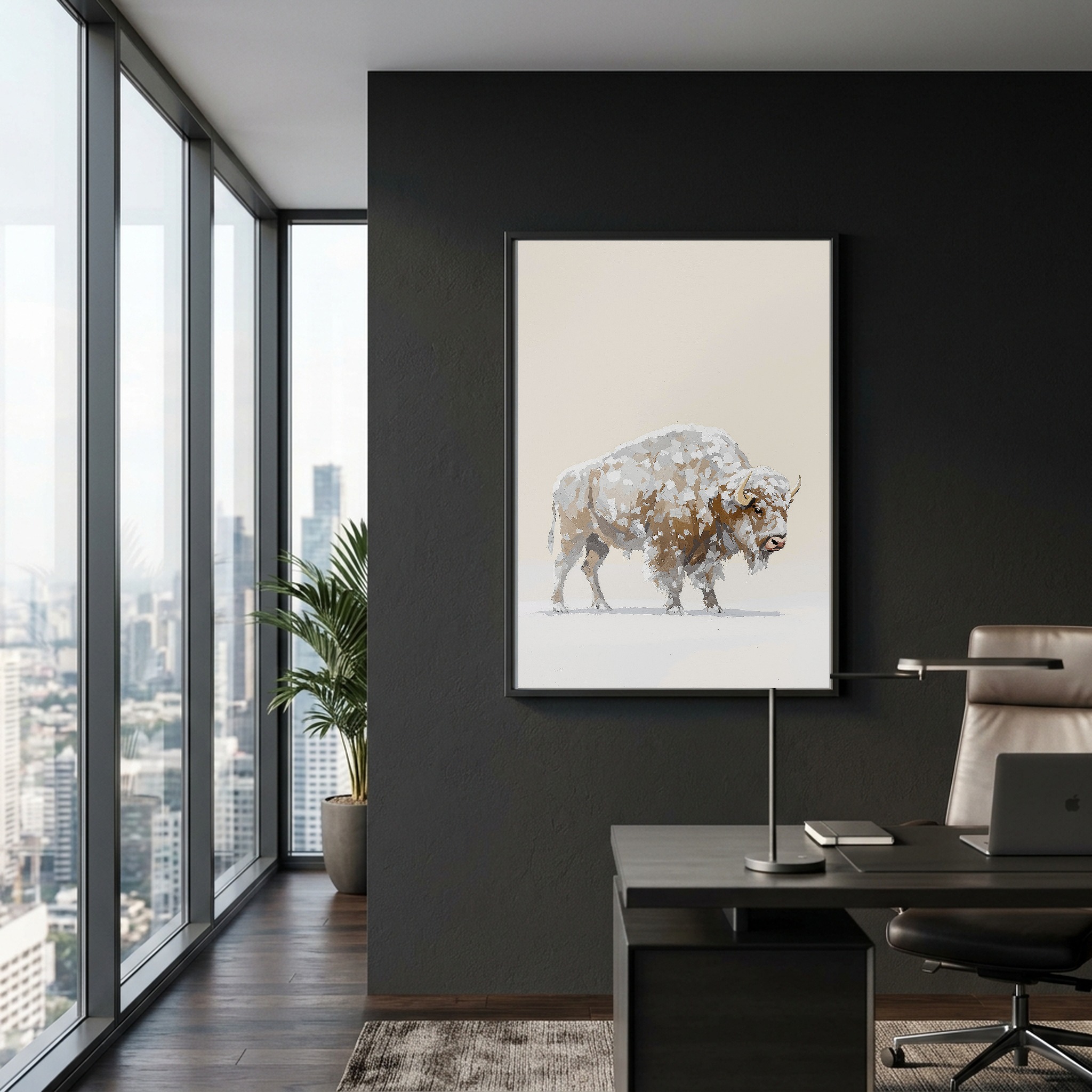 Frost-Covered Bison in a Yellowstone Blizzard | Vertical Canvas Wall Art for Mountain Homes - Image 7