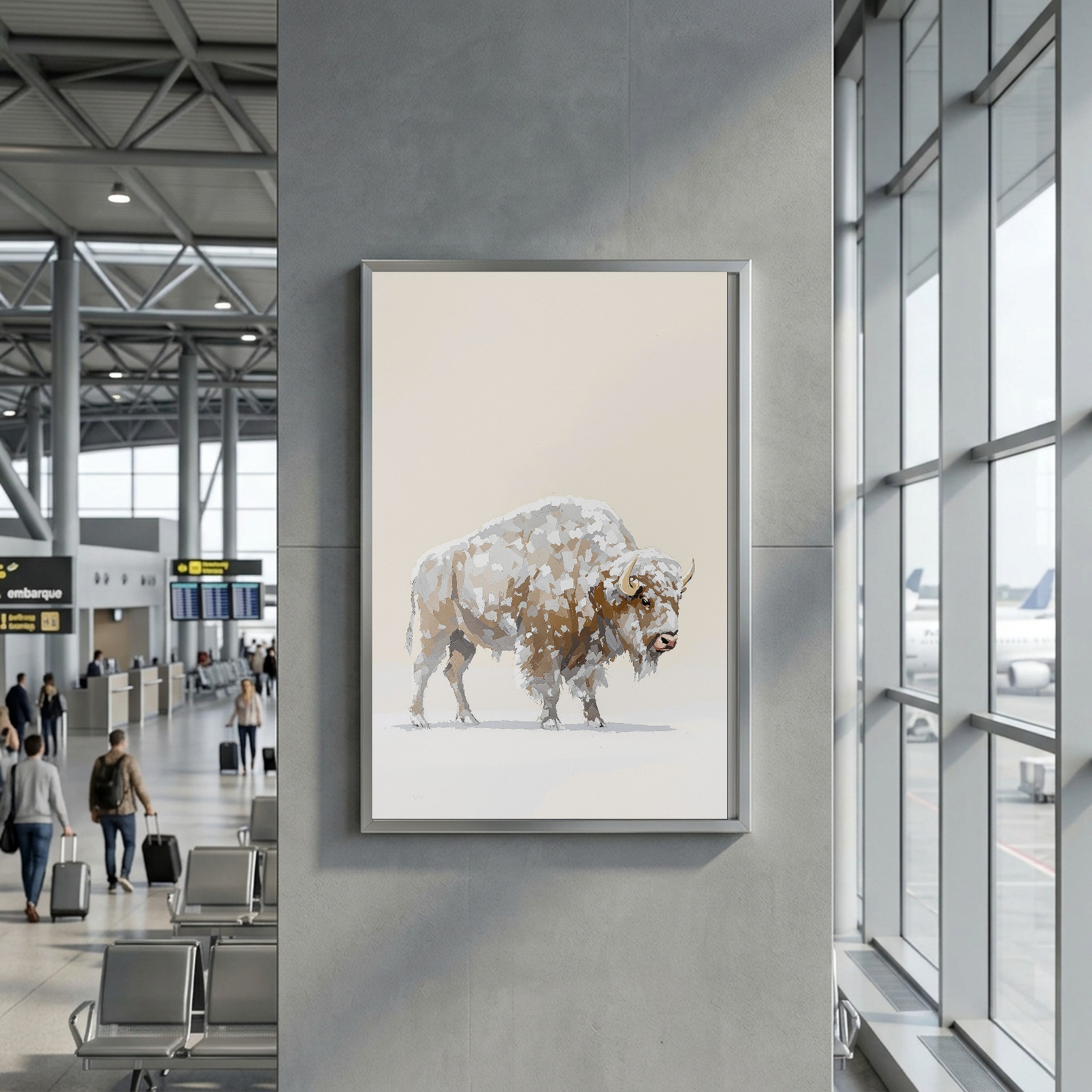 Frost-Covered Bison in a Yellowstone Blizzard | Vertical Canvas Wall Art for Mountain Homes - Image 9