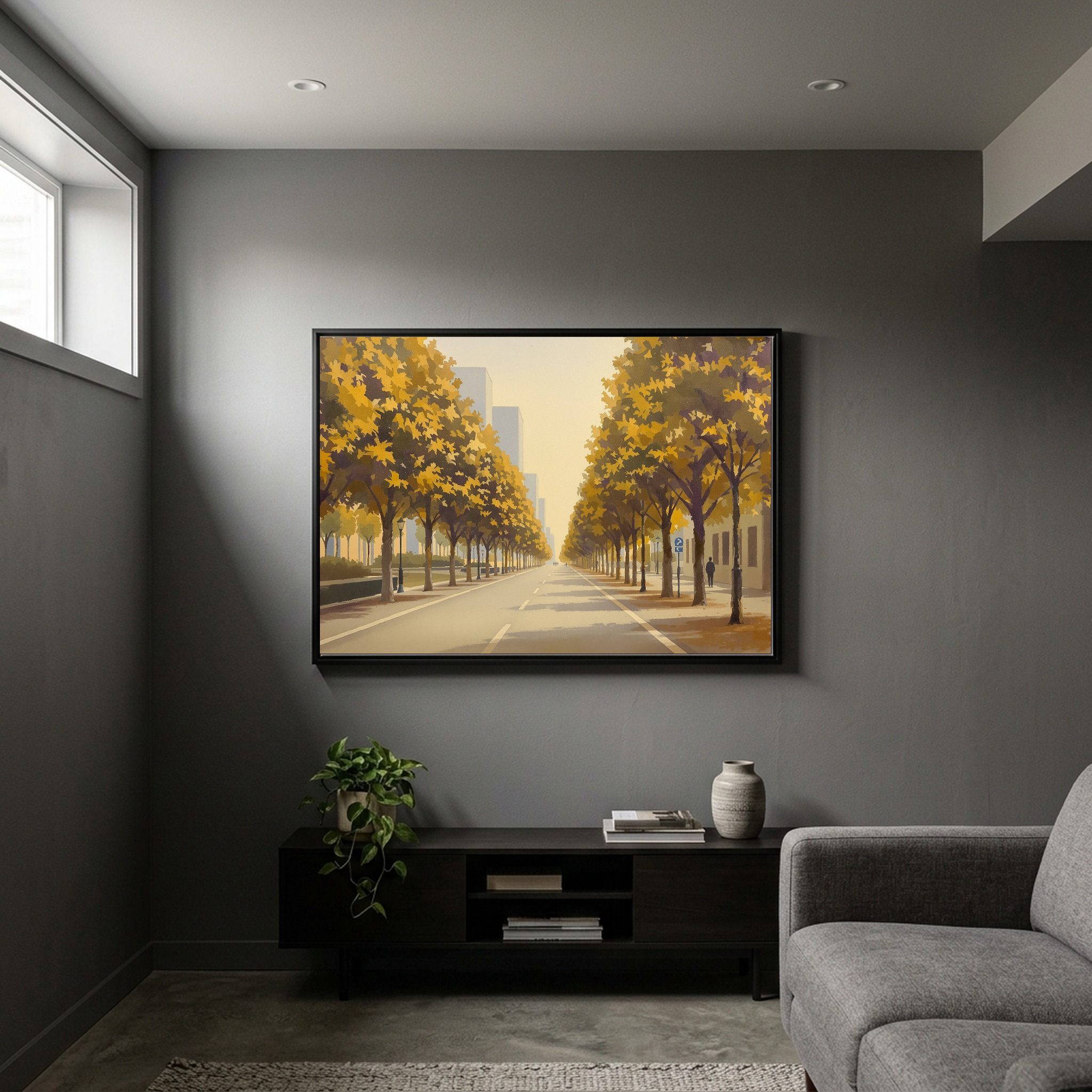 Philadelphia Center City Skyline from the Parkway | Canvas Wall Art for Grand Hallway or Office