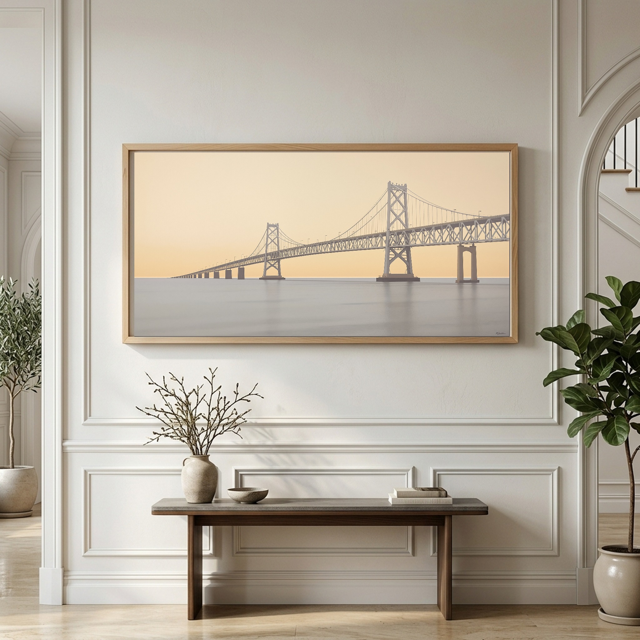 Mackinac Bridge Panoramic Canvas: Michigan's Straits in Blue - Image 5