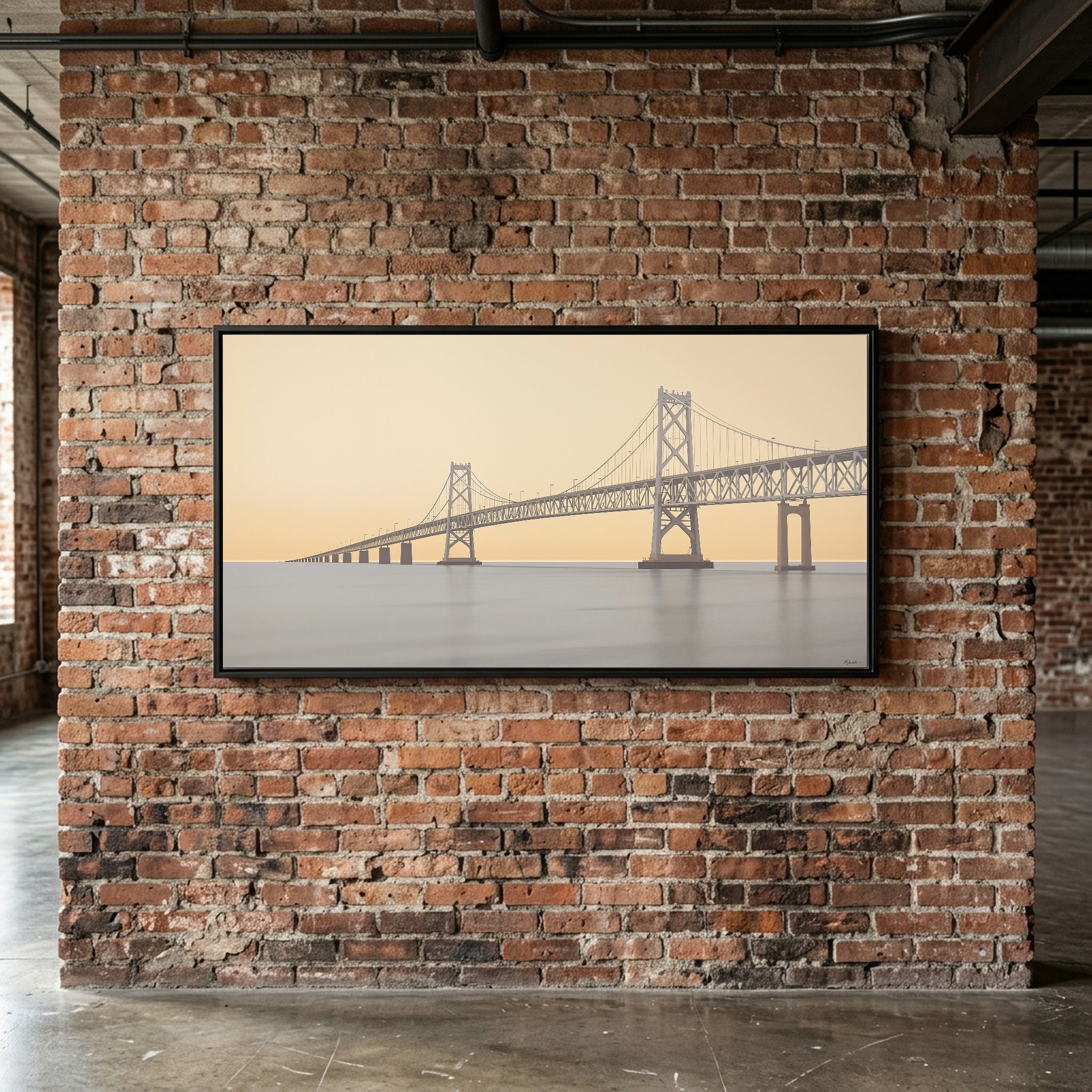 Mackinac Bridge Panoramic Canvas: Michigan's Straits in Blue - Image 8