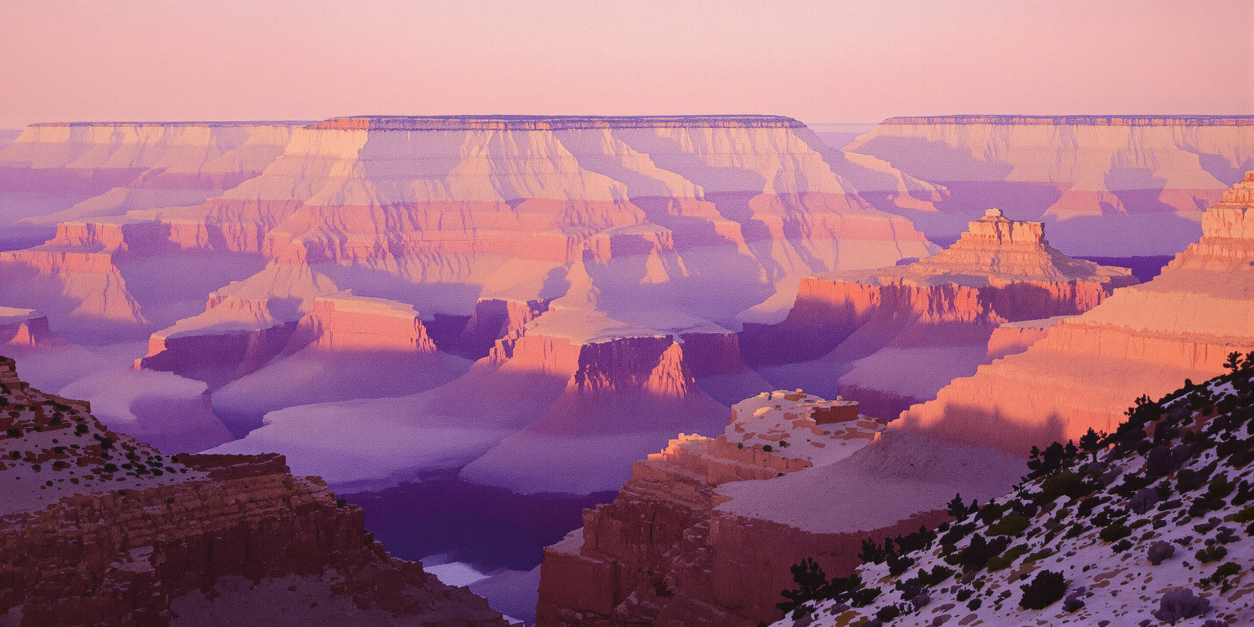 Grand Canyon Terracotta Horizons — Panoramic Canvas Wall Art