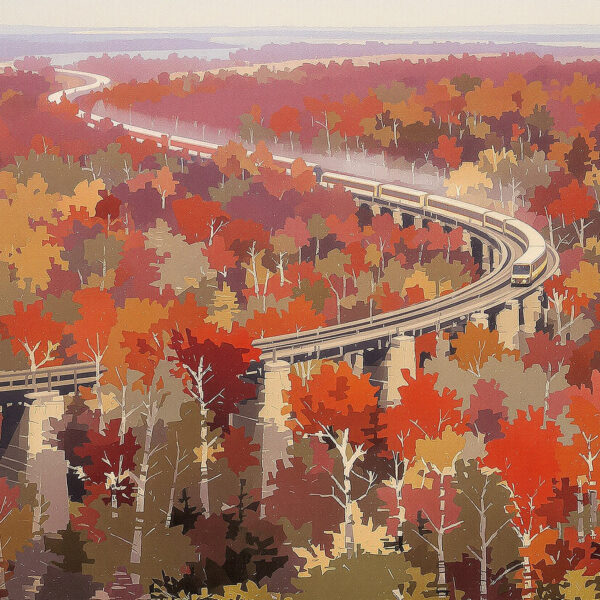 Autumn Foliage Scenic Railroad — Horizontal Canvas Wall Art